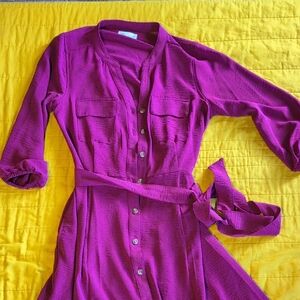 Croft & Barrow Magenta Long Sleeve Dress